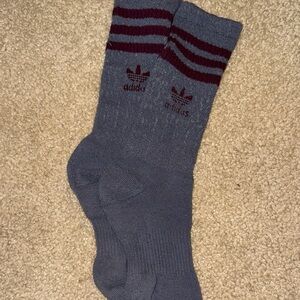 Adidas Men's Gray and Maroon Casual Socks